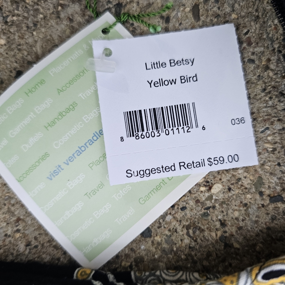 Vera Bradley Little Betsy Yellow BirdBag - Picture 3 of 3